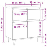 vidaXL Sideboard 60x35x70 cm engineered wood white