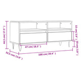 vidaXL Tv-meubel 100x34,5x44,5 cm bewerkt hout wit