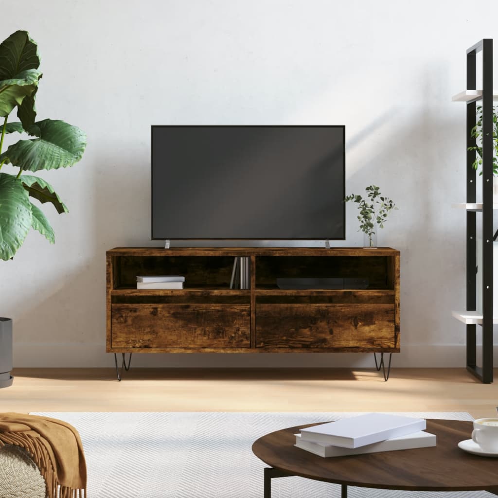 vidaXL Tv-meubel 100x34,5x44,5 cm bewerkt hout wit
