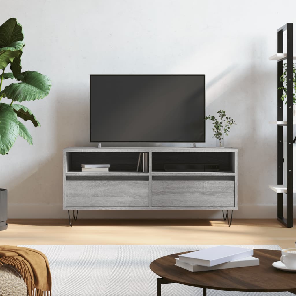 vidaXL Tv-meubel 100x34,5x44,5 cm bewerkt hout wit