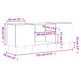 vidaXL Platenkast 121x38x48 cm bewerkt hout wit
