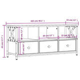 vidaXL TV cabinet 102x33x45 cm engineered wood and iron black