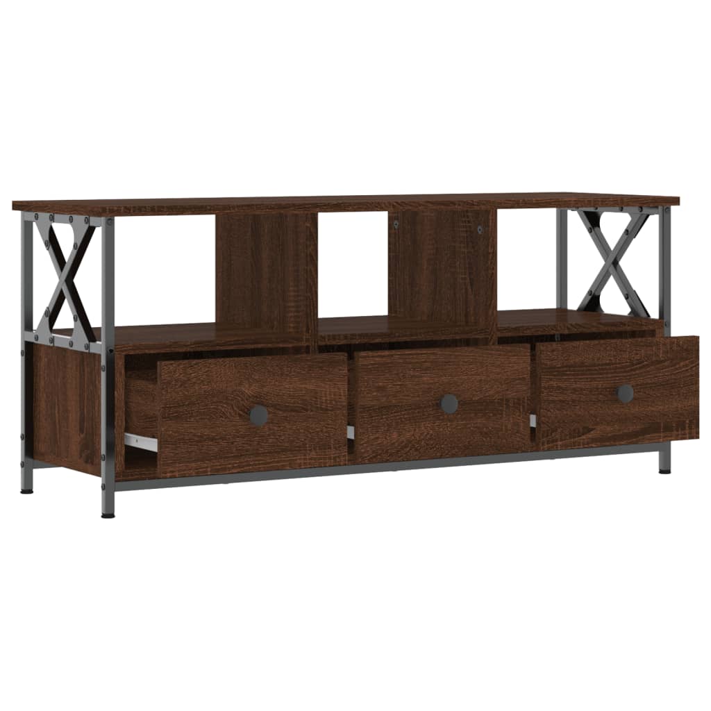 vidaXL TV cabinet 102x33x45 cm engineered wood and iron black