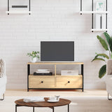 vidaXL TV cabinet 102x33x45 cm engineered wood and iron black