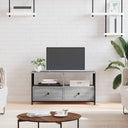 vidaXL TV cabinet 102x33x45 cm engineered wood and iron black
