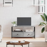 vidaXL TV cabinet 102x33x45 cm engineered wood and iron black
