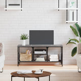 vidaXL Tv-meubel 100x33x45 cm bewerkt hout en ijzer sonoma eikenkleur