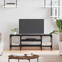 vidaXL Tv-meubel 100x33x45 cm bewerkt hout en ijzer sonoma eikenkleur