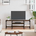 vidaXL Tv-meubel 100x33x45 cm bewerkt hout en ijzer sonoma eikenkleur