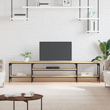 vidaXL Tv-meubel 100x33x45 cm bewerkt hout en ijzer sonoma eikenkleur
