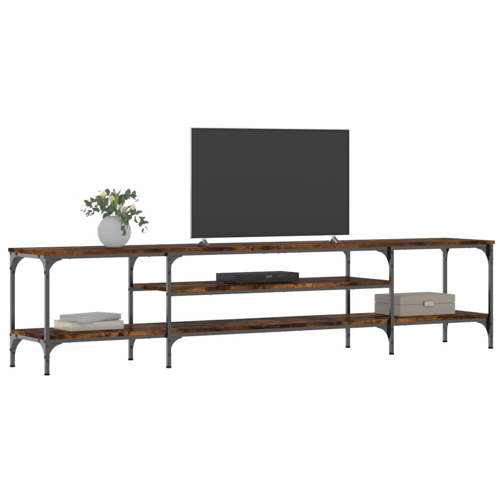 vidaXL Tv-meubel 100x33x45 cm bewerkt hout en ijzer sonoma eikenkleur