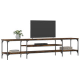 vidaXL Tv-meubel 100x33x45 cm bewerkt hout en ijzer sonoma eikenkleur