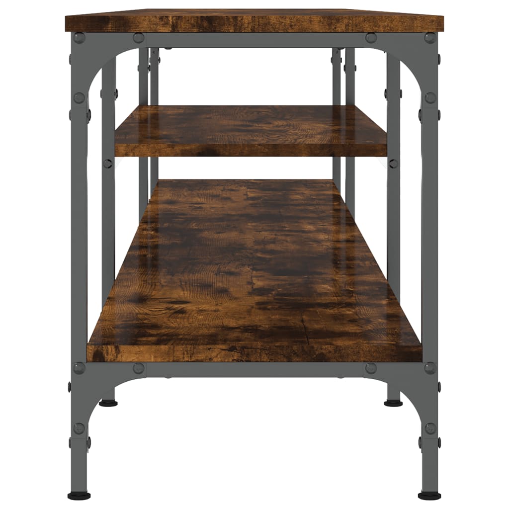 vidaXL Tv-meubel 100x33x45 cm bewerkt hout en ijzer sonoma eikenkleur
