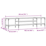 vidaXL Tv-meubel 100x33x45 cm bewerkt hout en ijzer sonoma eikenkleur