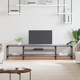vidaXL Tv-meubel 100x33x45 cm bewerkt hout en ijzer sonoma eikenkleur