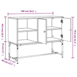 vidaXL Dressoir 100x40x79,5 cm bewerkt hout gerookt eikenkleurig