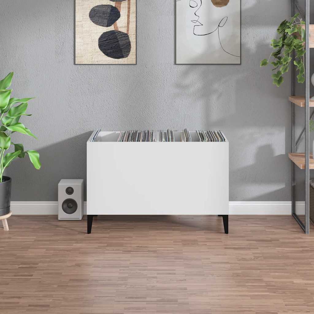 vidaXL Platenkast 74,5x38x48 cm bewerkt hout wit