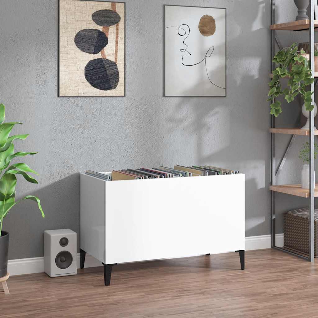 vidaXL Platenkast 74,5x38x48 cm bewerkt hout wit