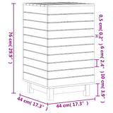 vidaXL Wasmand 44x44x76 cm massief grenenhout