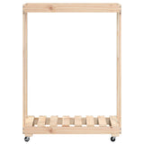 vidaXL Houtblokhouder met wielen 76,5x40x108 cm massief grenenhout