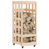 vidaXL Houtblokhouder met wielen 40x49x110 cm massief grenenhout