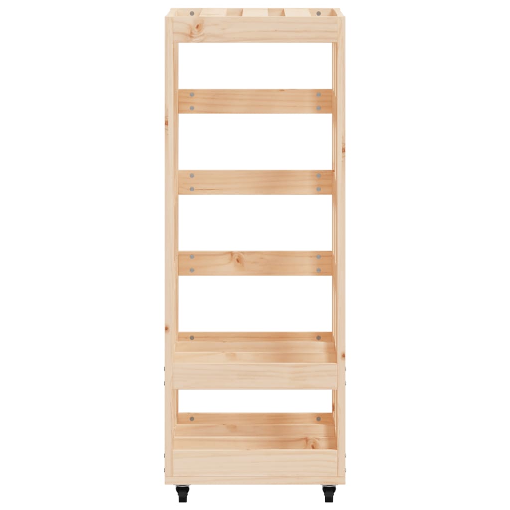 vidaXL Houtblokhouder met wielen 40x49x110 cm massief grenenhout
