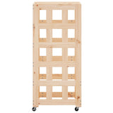 vidaXL Houtblokhouder met wielen 40x49x110 cm massief grenenhout