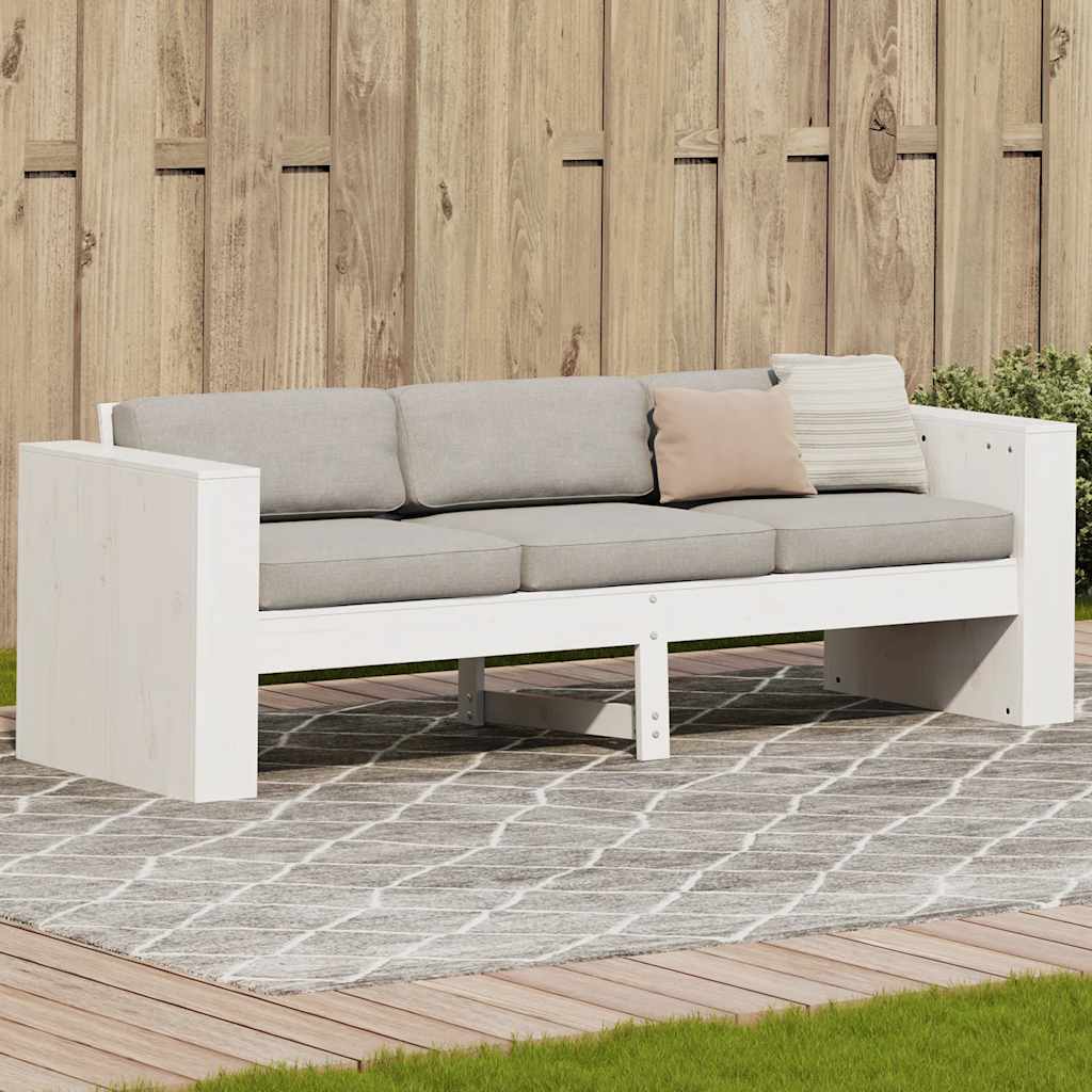 vidaXL Tuinbank 79x60x62 cm massief grenenhout wit