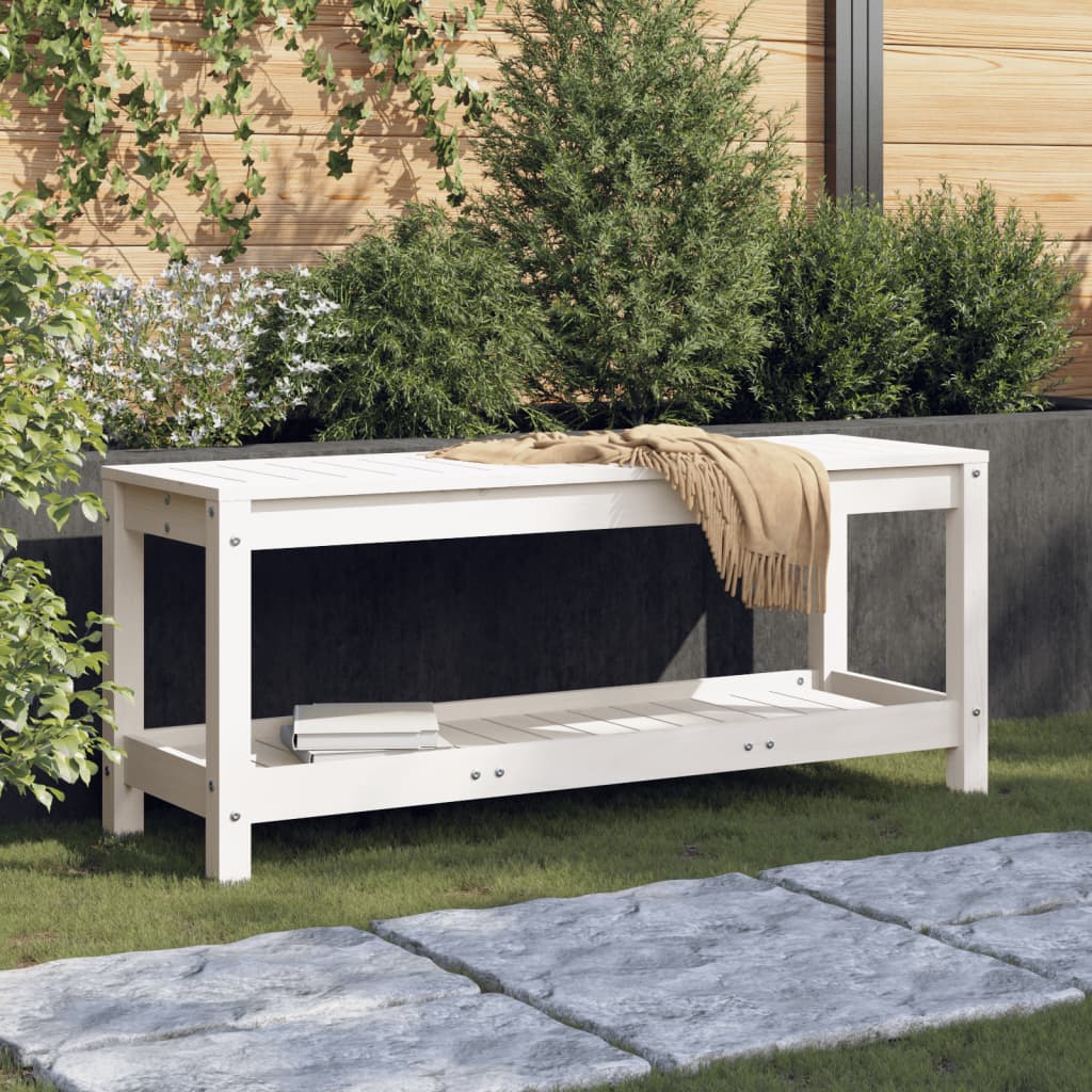 vidaXL Tuinbank 82,5x35x45 cm massief grenenhout wit