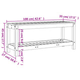 vidaXL Tuinbank 82,5x35x45 cm massief grenenhout wit