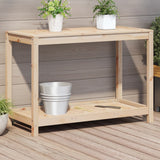 vidaXL Potting Table with Shelf 82.5x35x75 cm Solid Pine Wood