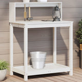 vidaXL Oppottafel met schappen 82,5x50x109,5 cm massief grenenhout
