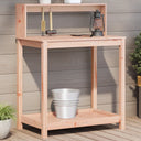 vidaXL Oppottafel met schappen 82,5x50x109,5 cm massief grenenhout