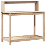 vidaXL Oppottafel met schappen 82,5x50x109,5 cm massief grenenhout