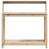 vidaXL Oppottafel met schappen 82,5x50x109,5 cm massief grenenhout