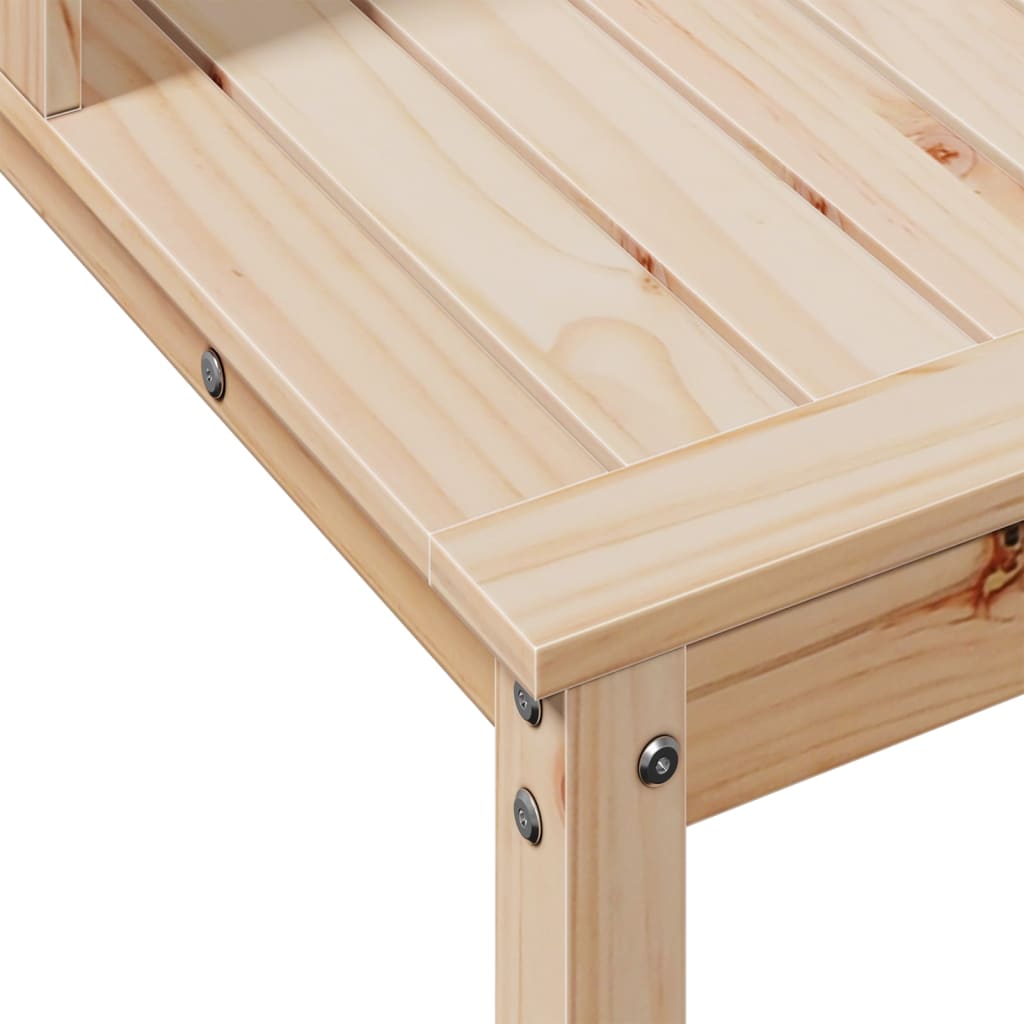 vidaXL Oppottafel met schappen 82,5x50x109,5 cm massief grenenhout