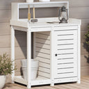 vidaXL Oppottafel met schappen 82,5x50x109,5 cm massief grenenhout