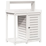 vidaXL Oppottafel met schappen 82,5x50x109,5 cm massief grenenhout