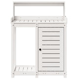 vidaXL Oppottafel met schappen 82,5x50x109,5 cm massief grenenhout