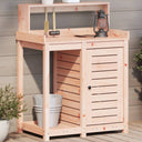 vidaXL Oppottafel met schappen 82,5x50x109,5 cm massief grenenhout