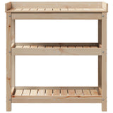 vidaXL Oppottafel met schappen 82,5x45x86,5 cm massief grenenhout