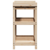 vidaXL Oppottafel met schappen 82,5x45x86,5 cm massief grenenhout