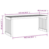 vidaXL Tuinbankje verlengbaar 212,5x40,5x45 cm massief grenenhout