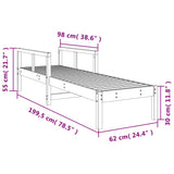 vidaXL Sun Lounger 199.5x62x55 cm Solid Pinewood