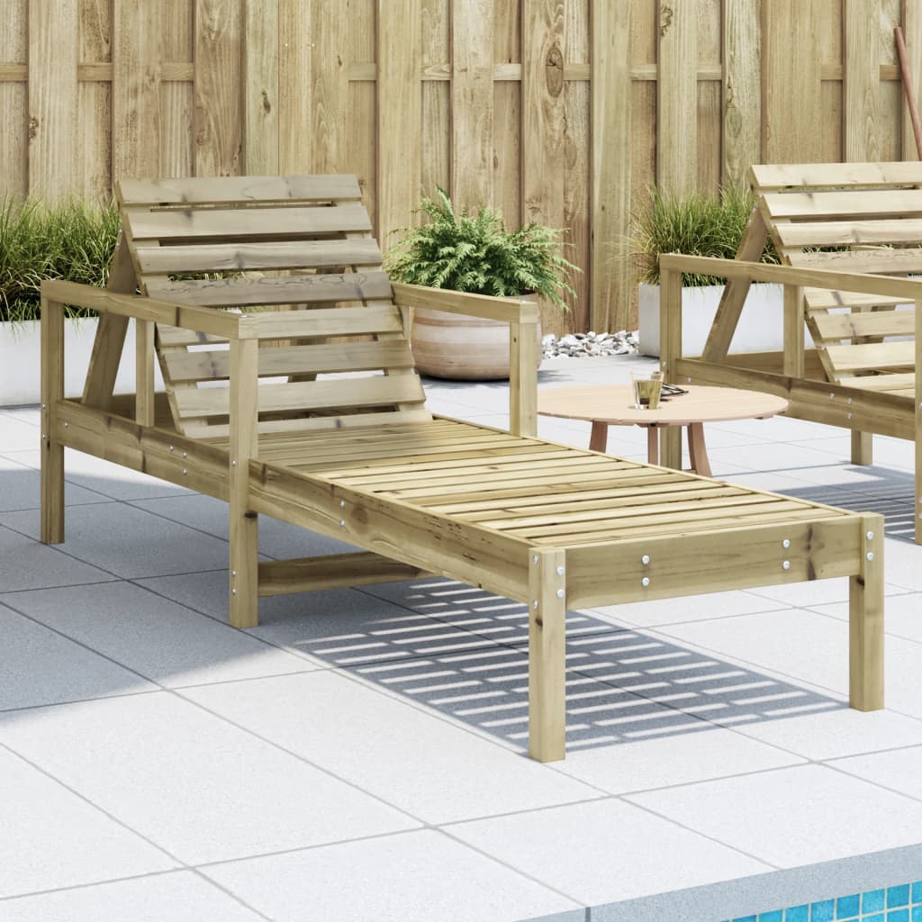 vidaXL Sun Lounger 199.5x62x55 cm Solid Pinewood