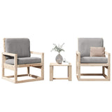vidaXL 3-delige Loungeset massief grenenhout