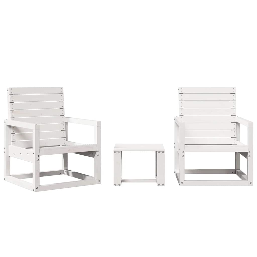 vidaXL 3-delige Loungeset massief grenenhout