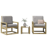 vidaXL 3-delige Loungeset massief grenenhout