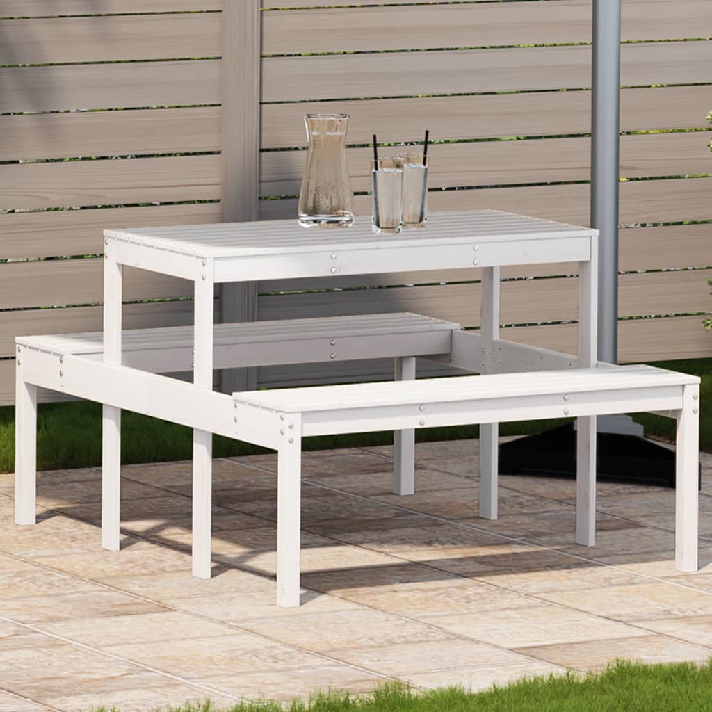 vidaXL Picknicktafel 110x134x75 cm massief grenenhout