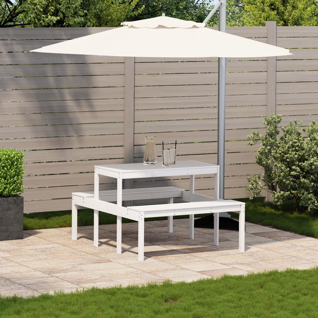 vidaXL Picknicktafel 110x134x75 cm massief grenenhout